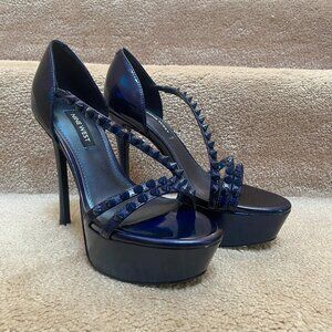 Women's Nine West Platform Dress Sandal, Dark Blue